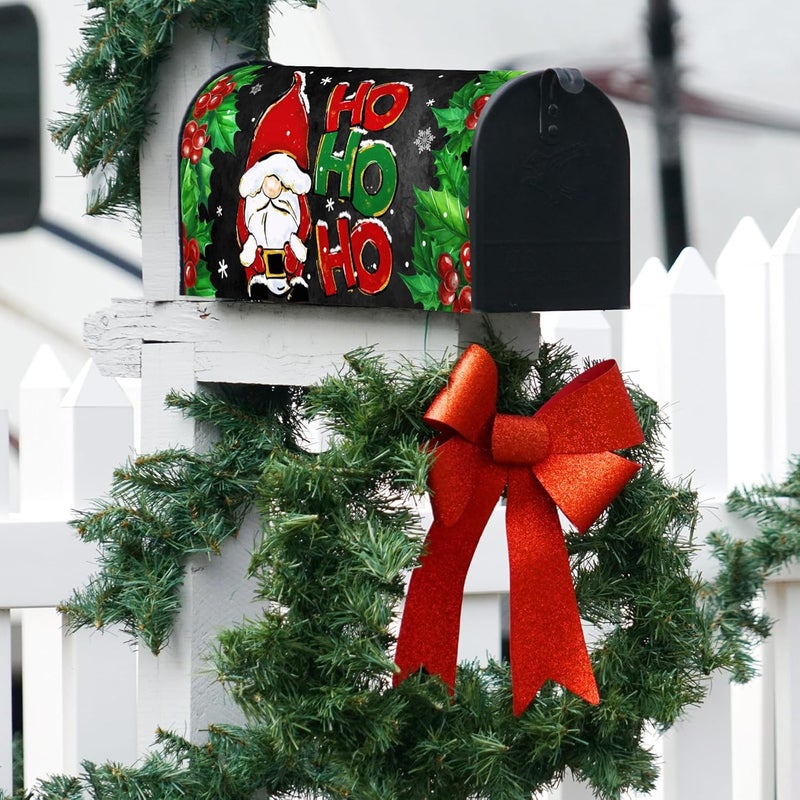 Texupday Ho Ho Ho Santa Christmas Gnome Snowflakes Decoration Mailbox Cover With Magnetic Strip Winter Holiday Mailbox Wraps Post Letter Box Cover Standard Size 21" X 18" for Garden Outdoor Yard Decor - Image 5